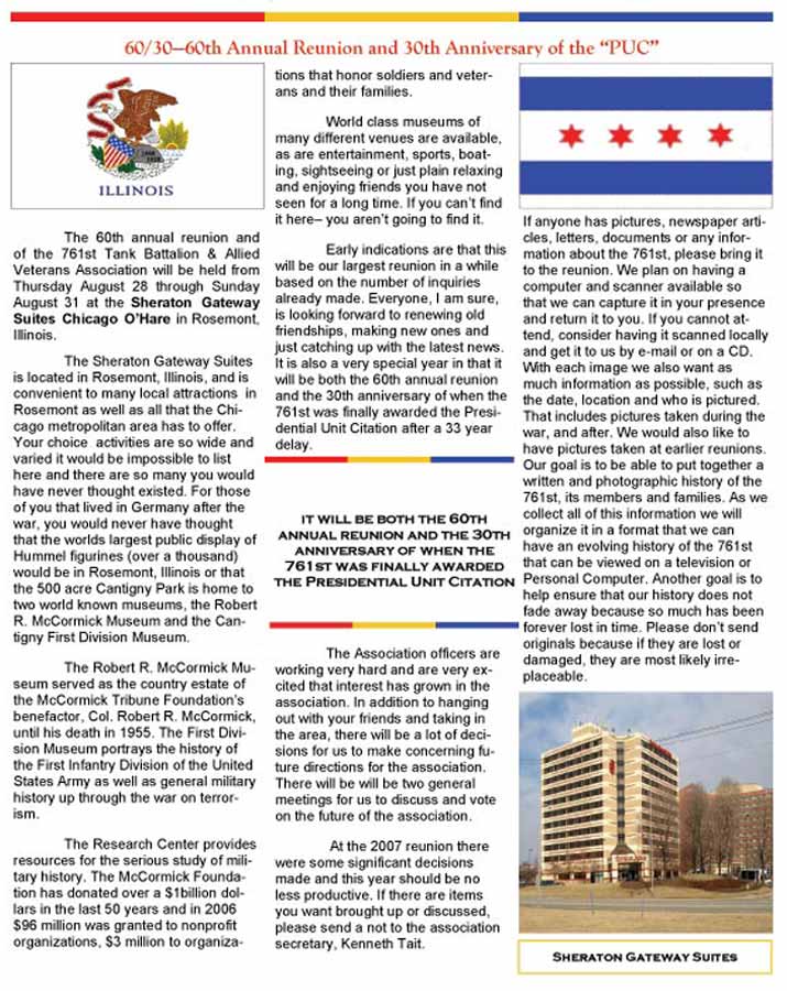 2008 Reunion Page from Newlsetter (Vol 3 #1, page 6) 2008 Reunion